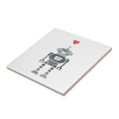 Sweet, Happy Robot mit Little Red Heart Fliese (Seite)