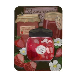 Sweet Harvest: Strawberry Jam Jars Magnet