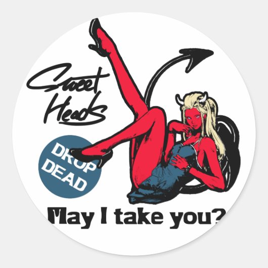 SWEET HEADS #HG RUNDER AUFKLEBER (Vorderseite)