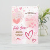 Sweet Heart Baby Dusche Einladung (Stehend Vorderseite)