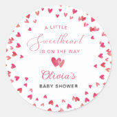 Sweet Heart Baby Dusche Runder Aufkleber (Vorderseite)