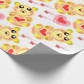 Sweet Heart Bear Nursery Pattern Geschenkpapier (Ecke)