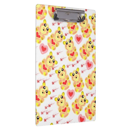 Sweet Heart Bear Nursery Pattern Klemmbrett (Rechts)