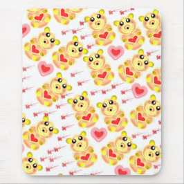 Sweet Heart Bear Nursery Pattern Mousepad