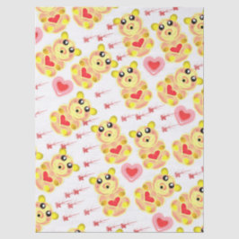 Sweet Heart Bear Nursery Pattern Seidenpapier