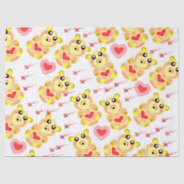 Sweet Heart Bear Nursery Pattern Seidenpapier