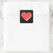 Sweet Heart Black Aufkleber Quadrat (Tasche)