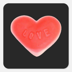 Sweet Heart Black Aufkleber Quadrat