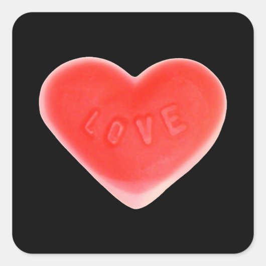 Sweet Heart Black Aufkleber Quadrat (Vorderseite)