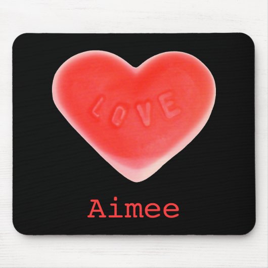 Sweet Heart Black 'Name' Mousepad (Vorne)
