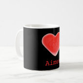 Sweet Heart Black 'Name' Tasse (Vorderseite Links)