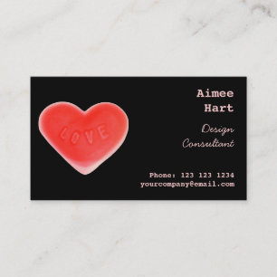 Sweet Heart Black Visitenkartenseite rot hinten Visitenkarte