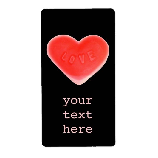 Sweet Heart Black "Your Text"-Etikett groß (Vorne)