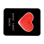 Sweet Heart Black 'Your Text' Premium-Magnet Magnet (Horizontal)