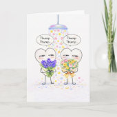 Sweet Heart Couple with Flower Shower Greeting Karte (Vorderseite)