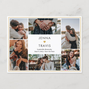 Sweet Heart Editable Color Save the Date Postcard Postkarte