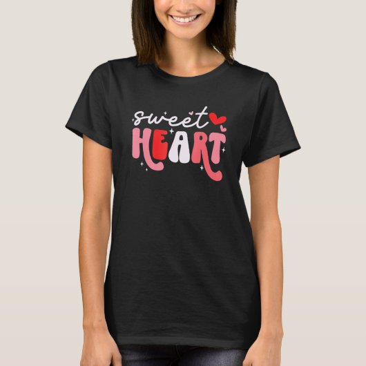 Sweet Heart Groovy Retro Happy Valentine's Day Cou T-Shirt (Vorderseite)