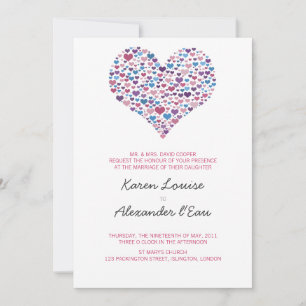 Sweet-Heart-Hochzeit Einladung