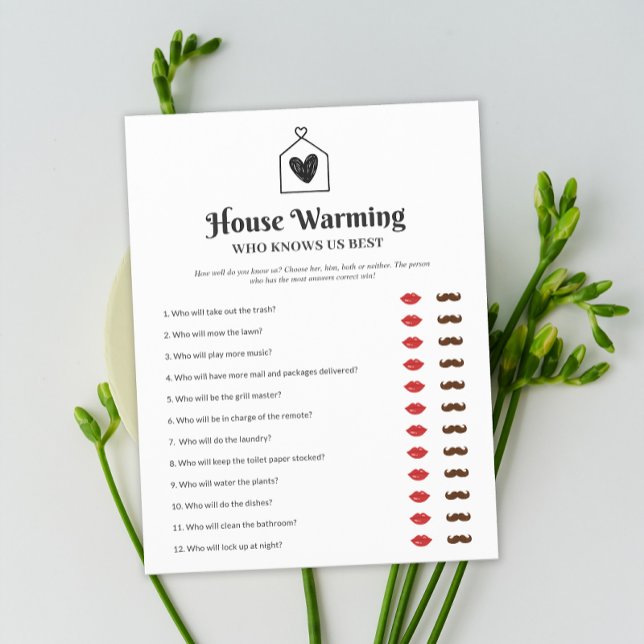 Sweet Heart House Erwärmung Party Game (Sweet Heart House Warming Party Game)