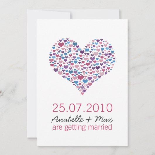 Sweet-Heart informelle Hochzeit Einladung (Vorderseite)