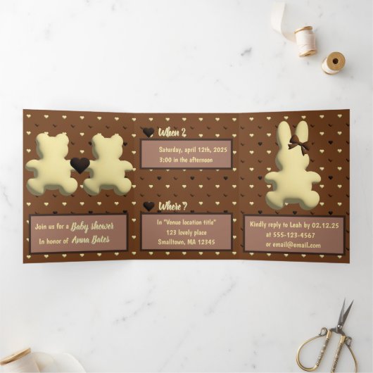 "Sweet heart Landung" - Einladung zur Babydusche (Innenseite)