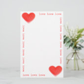 Sweet Heart 'Liebe' Schreibpapier Briefpapier (Stehend Vorderseite)