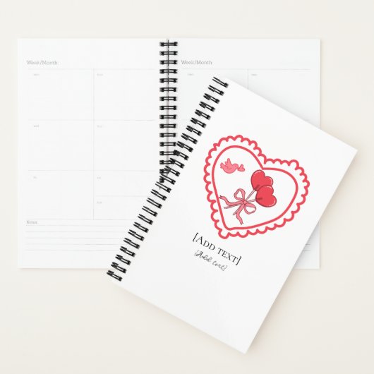 Sweet Heart Lollipop & Bird Personalized Notebook Planer (Anzeige)