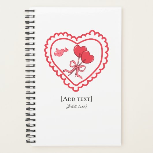 Sweet Heart Lollipop & Bird Personalized Notebook Planer (Vorderseite)