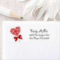 Sweet Heart Lollipop Girls Address Label