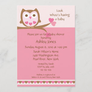 Sweet Heart Owl Babydusche Einladung