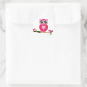 Sweet Heart Owl Runder Aufkleber (Tasche)