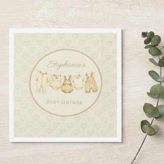 Sweet Heart Pattern Baby Shower Serviette