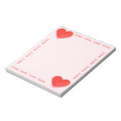 Sweet Heart Pink "Liebe" Notizblock (Rotiert)