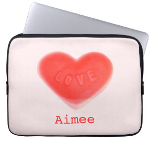 Sweet Heart Pink 'Name' 13" Notebook-Hülle Laptopschutzhülle