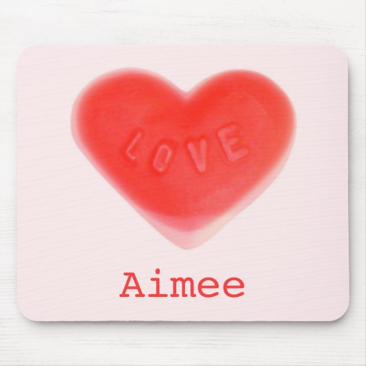 Sweet Heart Pink 'Name' Mousepad (Vorne)