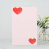Sweet Heart Pink Schreibwaren Briefpapier (Stehend Vorderseite)