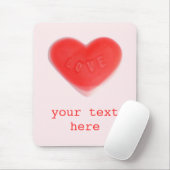 Sweet heart Pink "Your Text" Mousepad (Mit Mouse)