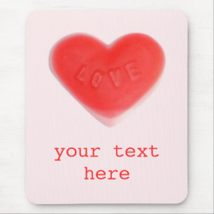 Sweet heart Pink "Your Text" Mousepad