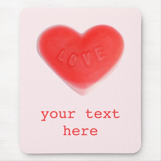 Sweet heart Pink "Your Text" Mousepad (Vorne)