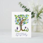 Sweet Heart Tree Condolences Beileid Loss CUSTOM Postkarte (Stehend Vorderseite)