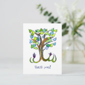 Sweet Heart Tree DANK YOU CUSTOM Postkarte (Stehend Vorderseite)