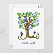 Sweet Heart Tree DANK YOU CUSTOM Postkarte (Vorne/Hinten)