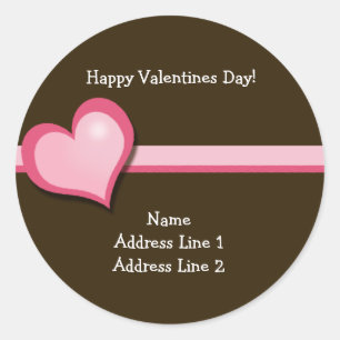 Sweet Heart Valentinstag Round Address Labels Runder Aufkleber