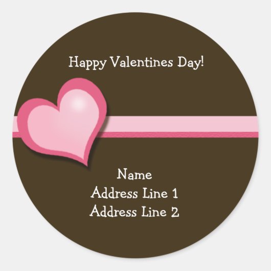 Sweet Heart Valentinstag Round Address Labels Runder Aufkleber (Vorderseite)
