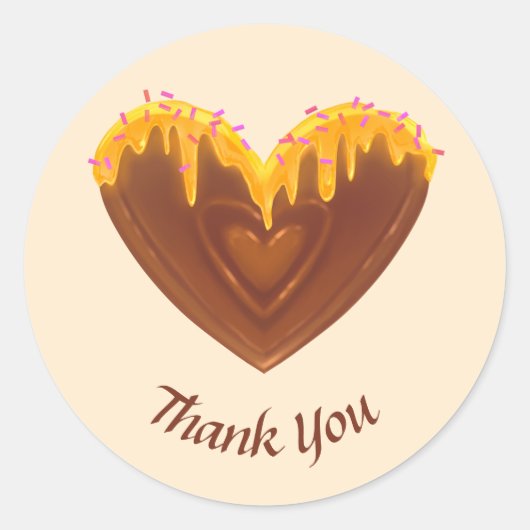 Sweet Heart Vielen Dank Sticker farbenfroh geschma (Vorderseite)