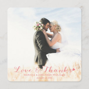 Sweet Heart Wedding Danke, dass Sie Flachkarte   P Dankeskarte