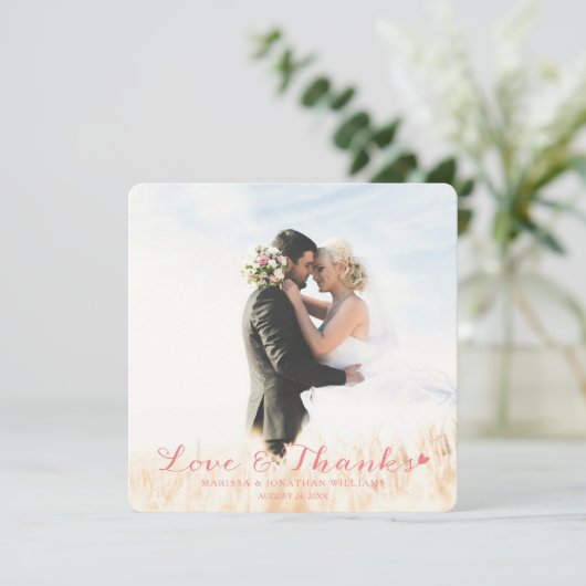 Sweet Heart Wedding Danke, dass Sie Flachkarte | P Dankeskarte (Stehend Vorderseite)