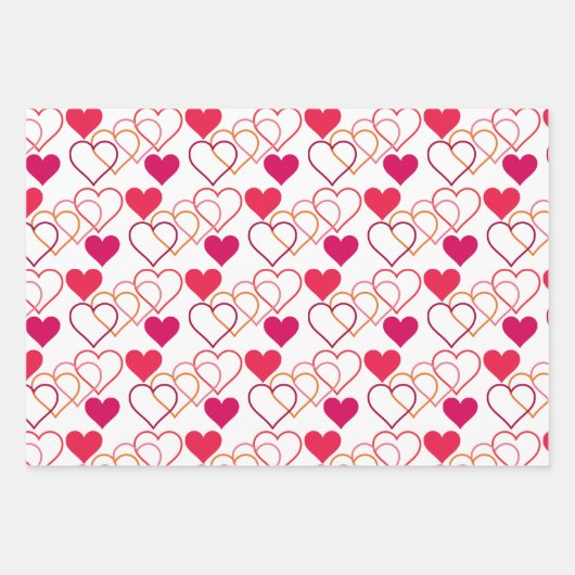 Sweet Heart Wrapping Paper Flat Sheet Set 3 Geschenkpapier Set (Vorderseite 2)