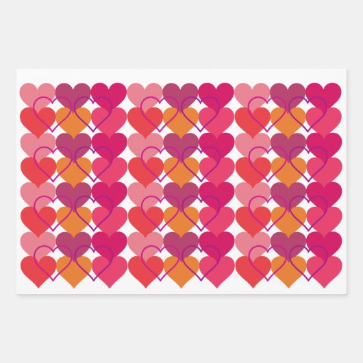 Sweet Heart Wrapping Paper Flat Sheet Set 3 Geschenkpapier Set (Vorderseite)