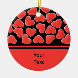 Sweet Hearts Black 'text' 2 Seiten Keramikornament